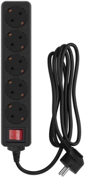 Сетевой фильтр PC Pet AP01006-1.8-B 1.8м (5 розеток) черный (пакет ПЭ)