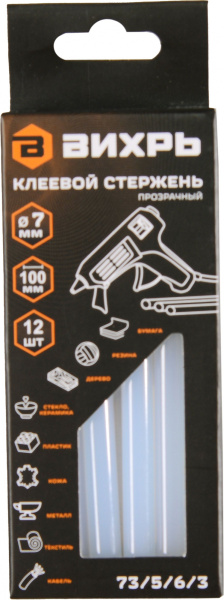 Клеевые стержни для клеевого пистолета Вихрь 73/5/6/3