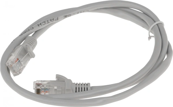Патч-корд PP12-1M 1000G UTP 4 пары cat5E CCA molded 1м серый RJ-45 (m)-RJ-45 (m)