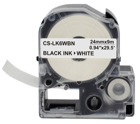 Картридж ленточный Cactus CS-LK6WBN LK-6WBN черный на белом 24x9 для Epson LW700/LW600P/LW1000P/Z700/Z900