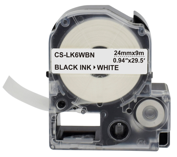 Картридж ленточный Cactus CS-LK6WBN LK-6WBN черный на белом 24x9 для Epson LW700/LW600P/LW1000P/Z700/Z900