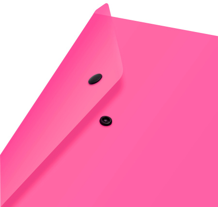 Конверт на кнопке Бюрократ Double Neon DNEPK803A4PINK A4 гориз. пластик 0.15мм розовый