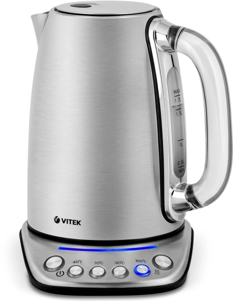 Чайник электрический Vitek VT-7089 1.7л. 2200Вт серебристый корпус: нерж.сталь