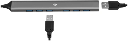 Разветвитель USB-C+ USB-A Digma DHUB-7USB-AC-3.0 7порт. черный