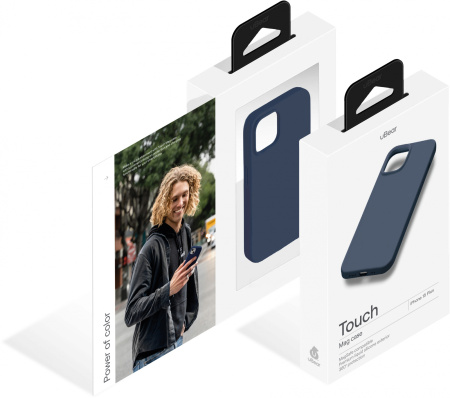 Чехол (клип-кейс) uBear для Apple iPhone 15 Plus Touch Mag Case with MagSafe т.синий (CS271DB67TH-I2