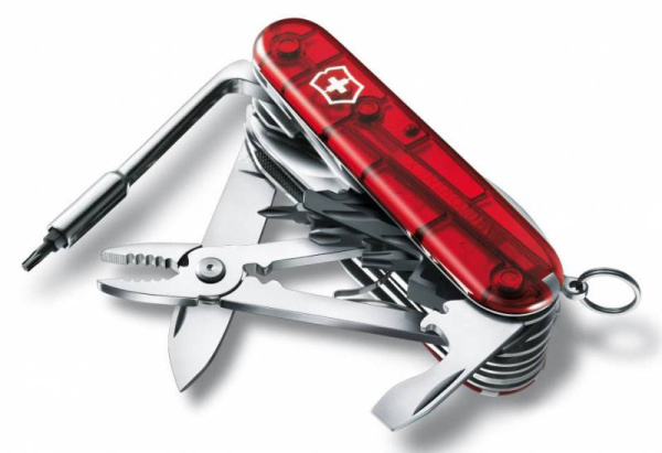 Нож перочинный Victorinox CyberTool L (1.7775.T) 91мм 39функц. красный полупрозрачный карт.коробка