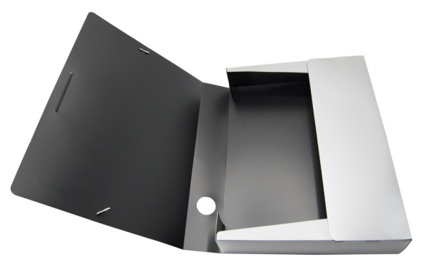 Папка архивная на резинке Silwerhof Perlen 311917-77 полипропилен 0.8мм корешок 55мм A4 серебристый металлик