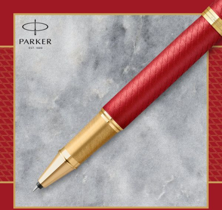 Ручка роллер Parker IM Premium T318 (CW2143647) Red GT F черн. черн. подар.кор.