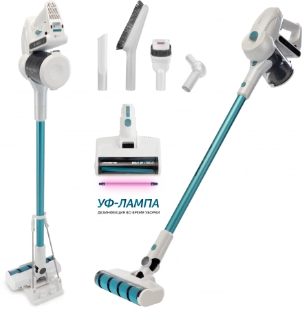 Пылесос Polaris HandStick Pro PVCS 4000 450Вт белый/бирюзовый