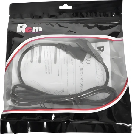 Шнур питания Rem R-10-Cord-C13-C14-3 C13-С14 проводник.:3x1мм2 3м 220В 10А (упак.:1шт) черный