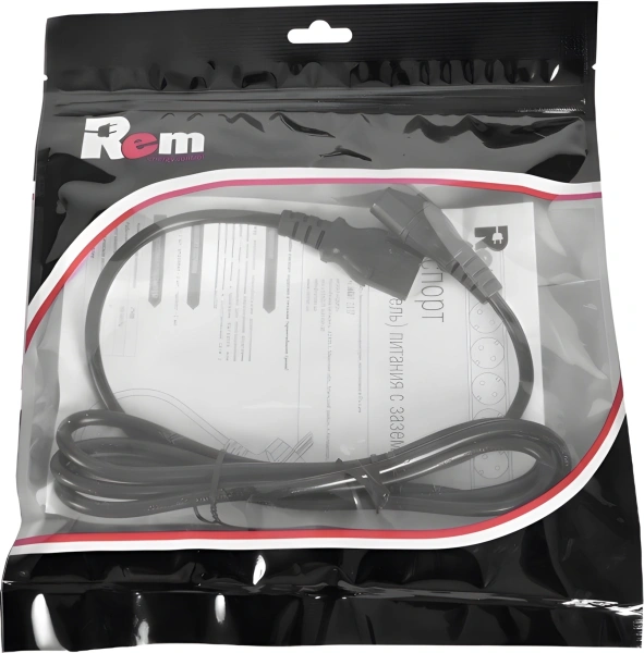 Шнур питания Rem R-10-Cord-C13-C14-3 C13-С14 проводник.:3x1мм2 3м 220В 10А (упак.:1шт) черный