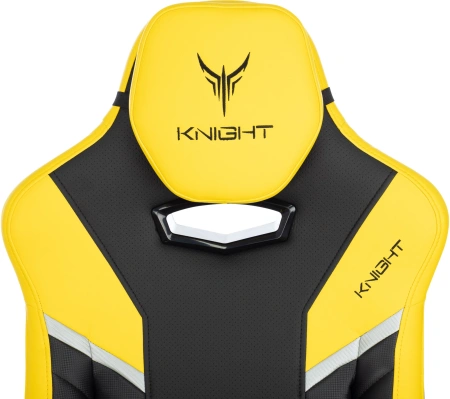 Кресло игровое Knight Thunder 5X черный/желтый эко.кожа крестов. металл