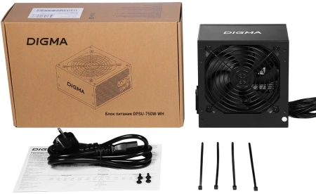 Блок питания Digma ATX 750W DPSU-750W-WH 80 PLUS WHITE (20+4pin) APFC 120mm fan 6xSATA RTL