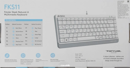 Клавиатура A4Tech Fstyler FKS11 белый/серый USB
