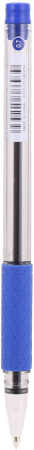 Ручка шариков. Deli Arrow EQ01630 прозрачный/синий d=0.7мм син. черн. резин. манжета