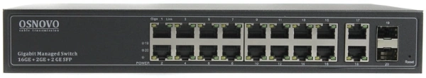 Коммутатор Osnovo SW-71802/L 2xКомбо(1000BASE-T/SFP) неуправляемый