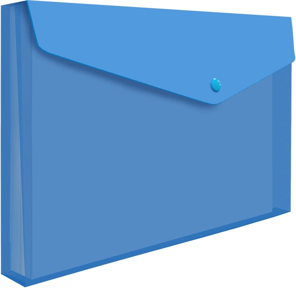 Конверт на кнопке Бюрократ -PK860/1 A4 гориз. расшир. пластик 0.18мм ассорти