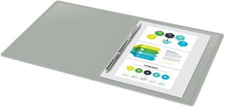 Папка метал.пруж.скоросш. Buro -ECB04PGREY A4 пластик 0.5мм серый