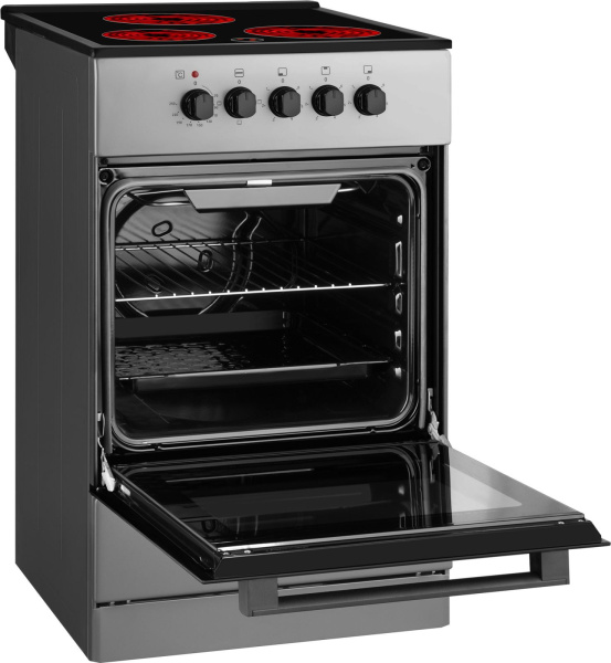 Плита Электрическая Weissgauff WES E2V05 S серебристый стеклокерамика (без крышки)