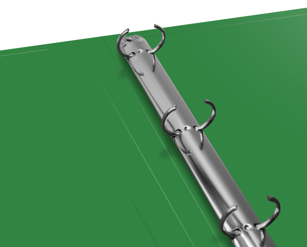 Папка на 4-х кольцах Бюрократ -0840/4RGRN A4 пластик 0.8мм кор.40мм внутр. с вставкой зеленый