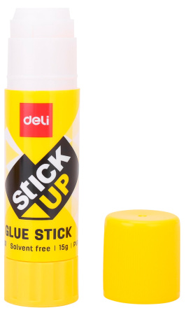Клей-карандаш Deli EA20110 15гр корп.желтый ПВП дисплей картонный усиленный Stick UP