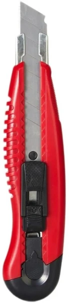 Нож канцелярский Kw-Trio 3713 шир.лез.18мм усиленный 2 сменных лезвия металл ассорти блистер