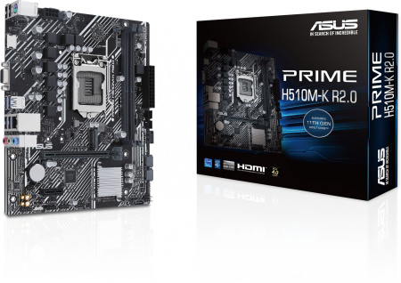 Материнская плата Asus PRIME H510M-K R2.0 Soc-1200 Intel H470 2xDDR4 mATX AC`97 8ch(7.1) GbLAN+VGA+HDMI