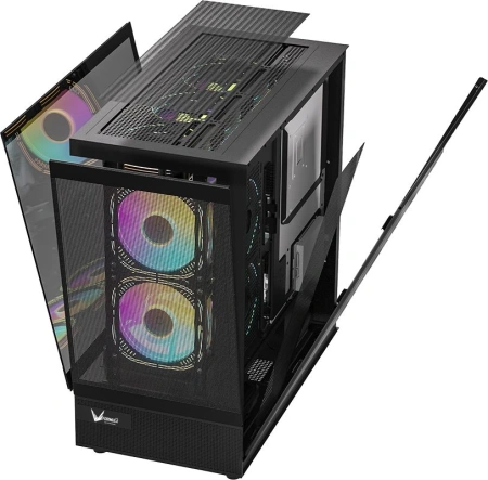 Корпус Formula Crystal Z8 FLOE черный без БП ATX 6x120mm 1xUSB2.0 1xUSB3.0 1xUSB3.1 audio bott PSU