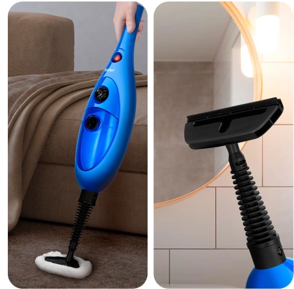 Швабра паровая Kitfort КТ-3927 1300Вт синий/черный