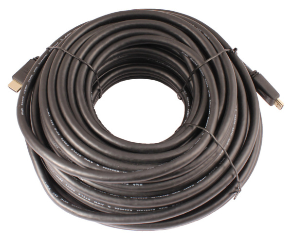 Кабель аудио-видео LAZSO WH-111 HDMI (m)/HDMI (m) 25м. позолоч.конт. черный (WH-111(25M))