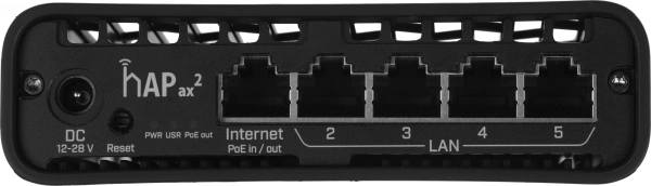 Роутер беспроводной MikroTik hAP ax2 (C52IG-5HAXD2HAXD-TC) AX1800 10/100/1000BASE-TX черный