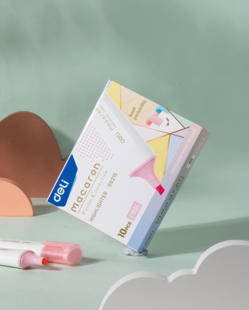 Текстовыделитель Deli ES621Spink Macaron скошенный пиш. наконечник 1-5мм розовый