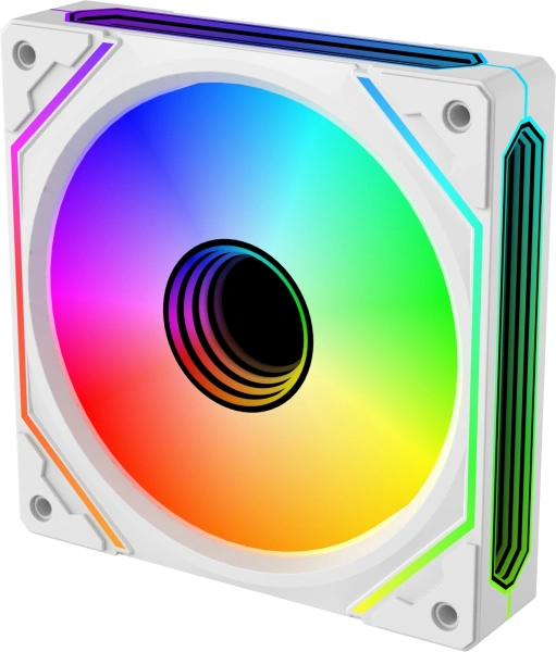 Вентилятор для корпуса Bloody BD-CF120ARGB5 LCD ARGB 120х120x25 белый 4-pin 26дБ (упак.:1шт) (BD-CF120ARGB5-WH) Ret