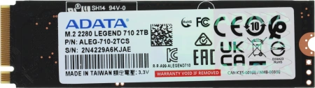 Накопитель SSD A-Data PCIe 3.0 x4 2TB ALEG-710-2TCS Legend 710 M.2 2280