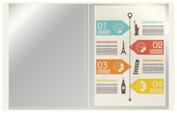 Папка с 30 прозр.вклад. Бюрократ Double Neon DNE07V30YEL A4 пластик 0.7мм желтый