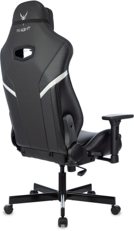 Кресло игровое Knight Thunder 5X черный эко.кожа крестов. металл