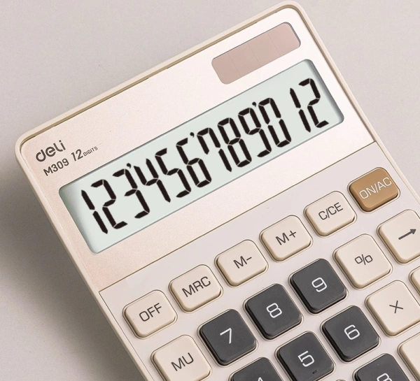 Калькулятор настольный Deli EM309 кремовый 12-разр.