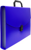 Портфель Бюрократ -BPP6BLUE 6 отдел. A4 пластик 0.7мм синий