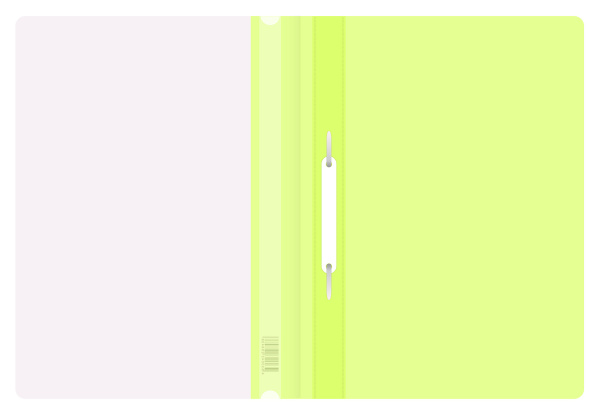 Папка-скоросшиватель Бюрократ Double Neon -PSLDNE/YEL A4 прозрач.верх.лист пластик желтый 0.14/0.18