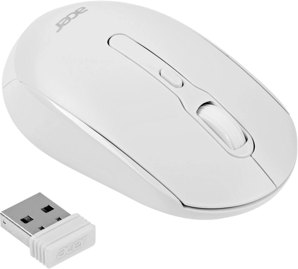 Мышь Acer OMR308 белый оптическая (1600dpi) беспроводная USB (4but)