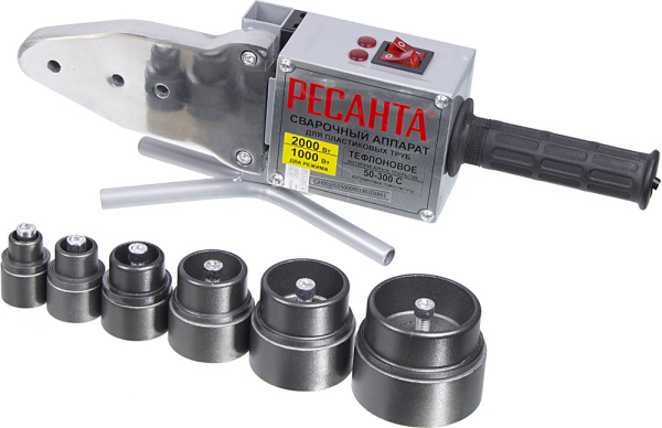 Сварочный аппарат для пластиковых труб Ресанта АСПТ-2000 раструбная 2000кВт (кейс в комплекте)