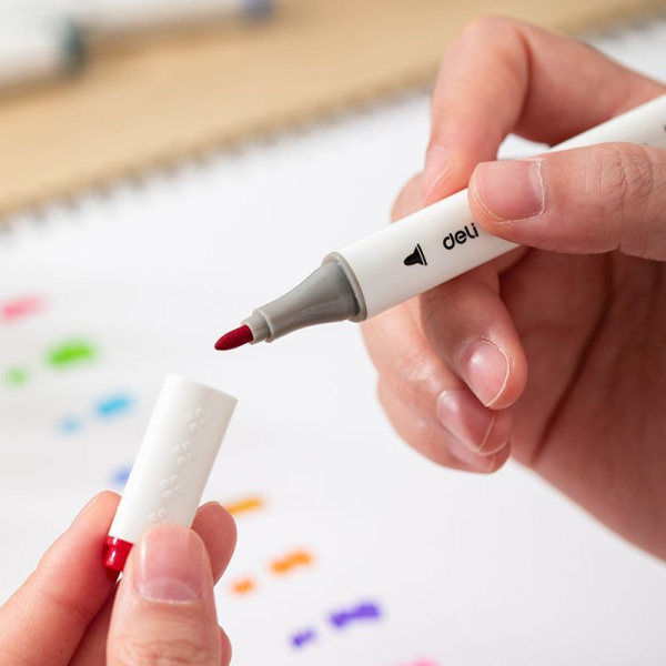 Набор маркеров для скетчинга Deli EC187-36 ColoRun 11мм 150мм трехгр. двойной пиш. наконечник 1-5мм