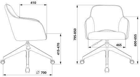 Кресло Бюрократ CH-380GL коричневый Marsell 22 крестов.4-луч. пластик пластик серый