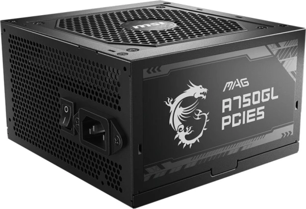 Блок питания MSI ATX 750W MAG A750GL PCIE5 Gen.5 80+ gold (20+4pin) APFC 120mm fan 8xSATA Cab Manag RTL