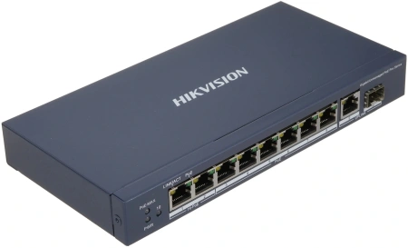 Коммутатор Hikvision DS-3E0510HP-E 9G 1SFP 6PoE+ 110W неуправляемый