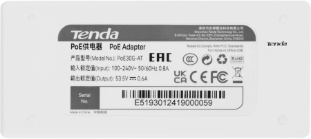 Инжектор PoE Tenda POE30G-AT 10/100/1000BASE-T 100-240В(АС)