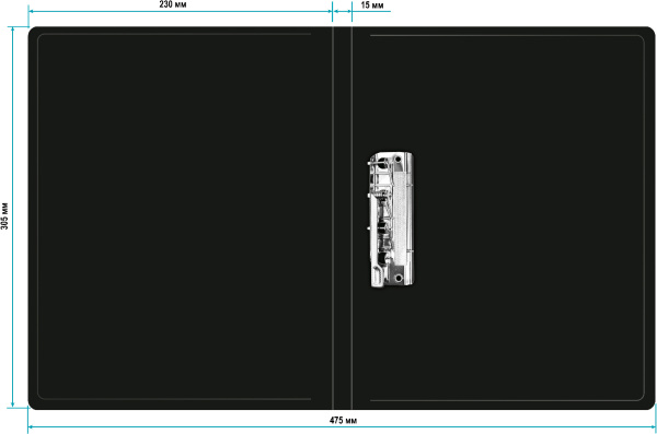 Папка метал.зажим Buro -ECB04CBLACK A4 пластик 0.5мм черный