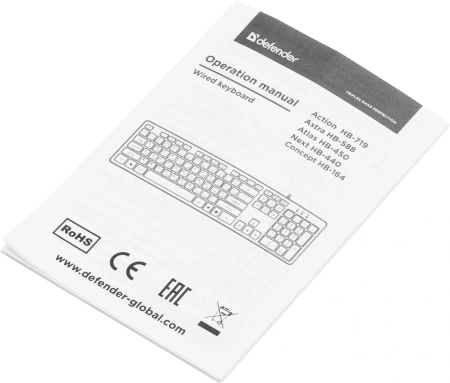 Клавиатура Defender Concept HB-164 черный USB Multimedia (45164)