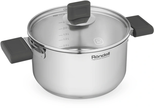 Кастрюля Rondell Quadro RDS-1596 3.1л. d=20см (с крышкой) стальной