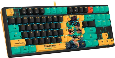 Клавиатура A4Tech Bloody AT87 Renegade механическая черный/зеленый USB for gamer LED (AT87)